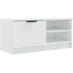 Maison Chic Mueble tv madera blanco brillante 80x35x36,5 cm
