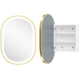 Homcom Armario con espejo 50x14.5x70 cm oro