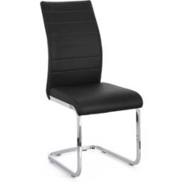 Bizzotto Juego de 6 sillas de comedor de piel sintética, negro