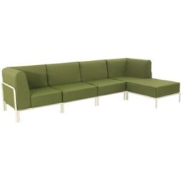 Oviala Conjunto modular de jardín bajo para 5 personas verde caqui