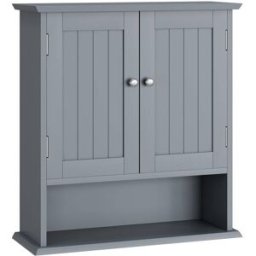 Urban Meuble Mueble de Baño de Pared Gris 55cm - Armario Suspendido con Estante