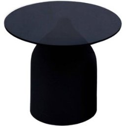 Moloo Mesa de centro d50 cm cristal negro y acero lacado