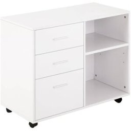 Homcom Soporte para impresora 80x40x65 cm blanco