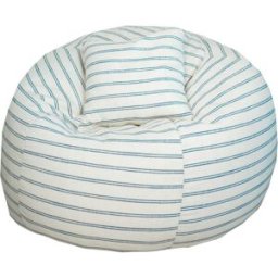 MX HOME Puf Desenfundable - Lino rayado azul