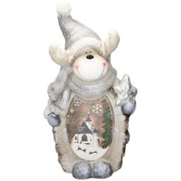 ECD Germany Figura de reno LED blanco cálido decoración navideña de interior 51cm