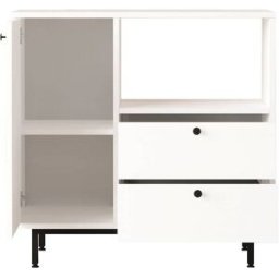 Venprodin Mueble Estación De Café 2 Cajones Y 1 Puerta Blanco
