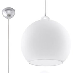 Sollux Lighting Lámpara de techo blanco acero, vidrio alt. 120 cm