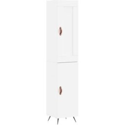 Maison Chic Aparador alto madera contrachapada blanco 34,5x34x180 cm