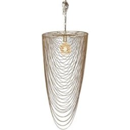NIYLO Lámpara de techo cadenas de hierro dorado 46x46x98 cm