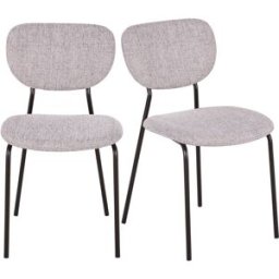 Maisons du Monde Set de 2 sillas para hostelería de tela gris con patas de acero negro