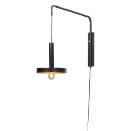 FARO BARCELONA Aplique desplegable en metal negro 70-120cm