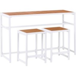 Beliani Conjunto de comedor 2 personas de metal blanco