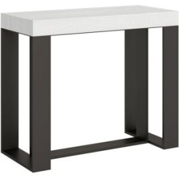 Itamoby Consola extensible 90x40/300 cm efecto madera fresno blanco, hierro