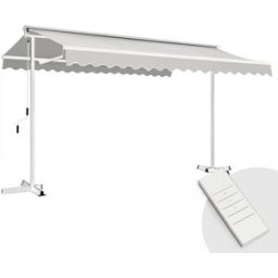 Oviala Tienda móvil eléctrica de doble pendiente de 3 x 4m en aluminio topo
