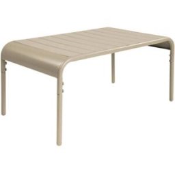 sweeek Mesa de centro de jardín bistró de acero, 90cm, beige