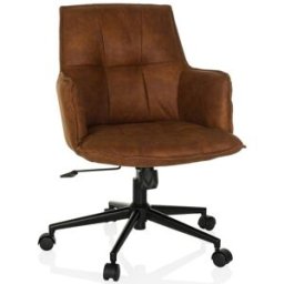 hjh LIVING Silla home office tela marrón