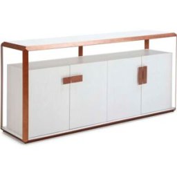 Fijalo Aparador 180x48x85 madera blanco,metal color cobre