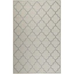 Wecon Home Alfombra beige con diseño oriental gris para exterior 170x120