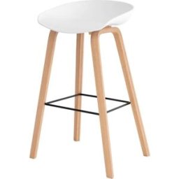 Koketto Home Taburete alto de cocina con patas de polipropileno color roble blanco.