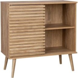 sweeek Aparador escandinavo con decoración de madera, 80cm, natural