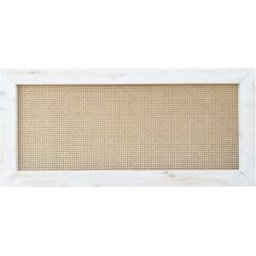 NATYAL Cabecero de ratán y madera maciza en blanco envejecido 100x74cm