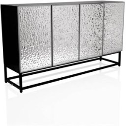 hjh LIVING Cómoda mdf, laminado negro/plateado
