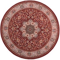 THEKO Alfombra oriental floral tejida a máquina en lana natural