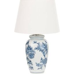 Beliani Lámpara de mesa porcelana blanco azul