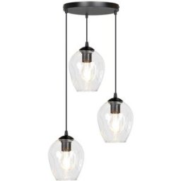 Wonderlamp Lámpara colgante con base redonda y 3 pantallas de cristal máx. 100cm
