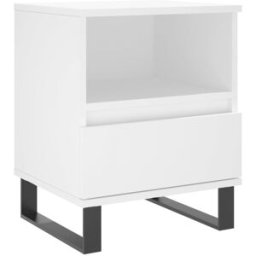 Maison Chic Mesita de noche madera contrachapada blanco 40x35x50 cm