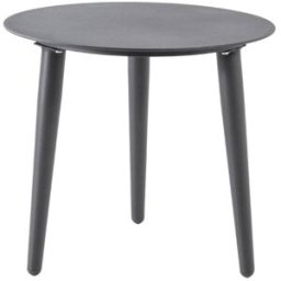 Edenjardin Mesa auxiliar de exterior redonda de aluminio antracita de 50 cm