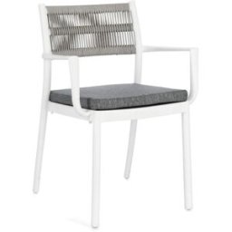 Bizzotto Conjunto de 4 sillas de polipropileno blanco/gris claro