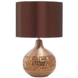 Beliani Lámpara de mesa porcelana marrón
