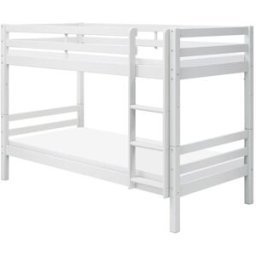 Furnlux Litera de madera maciza de pino color blanco 90x200
