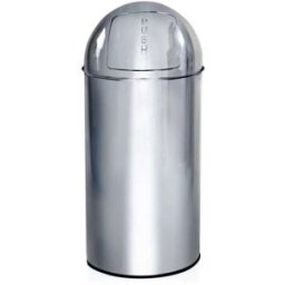 hjh OFFICE Cubo de basura de acero de 35 litros cromado