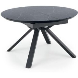 That's Write Mesa redonda cristal efecto mármol negro base metal Ø130/180 cm