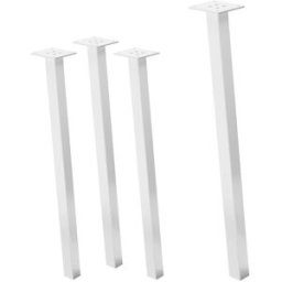 ML-Design Set 4x patas de mesa 72 cm inclinadas de acero 4x4 cm blanco brillante