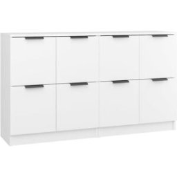 Maison Chic Juego de 2 aparadores madera contrachapada blanco 60x30x70 cm