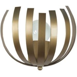 Tosel Aplique de pared demi-globo metal dorado