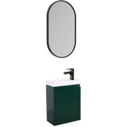 Mob In Mueble de baño + espejo ovalado + grifo negro