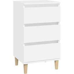 Maison Chic Mesita de noche madera contrachapada blanco 40x35x70 cm