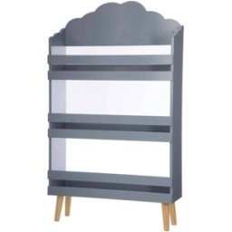 WellHome Librería infantil de madera en gris 58x18x100cm