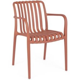 Bizzotto Conjunto de 2 sillas de polipropileno terracota