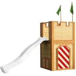 Axi Casita infantil con tobogán, de madera fsc, blanco