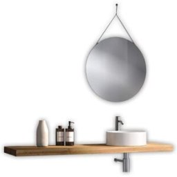 AQA DESIGN Mueble de baño con espejo de 3 piezas en mdf roble/blanco
