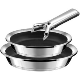 Cuisinox 2 sartenes con revestimiento cerámico ø 24/28 cm + 1 mango acero inox