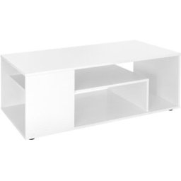 ML-Design Mesa de centro 110 x 50 x 41 cm aglomerado revestido blanco