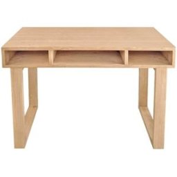 NATYAL Mesa de escritorio de madera maciza tonos claros con 3 cajones 120cm