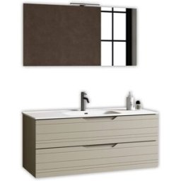 AQA DESIGN Mueble de baño con espejo 4 piezas en mdf topo