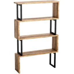 Unique Estantería 4 estantes decoración nogal L80 cm
